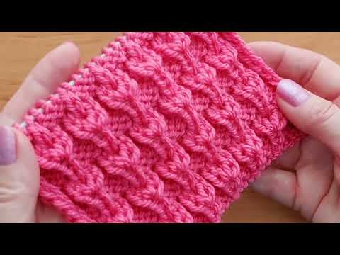 Видео: Красивый 👍объёмный узор спицами для свитера , шапочки , туники, жилета. 