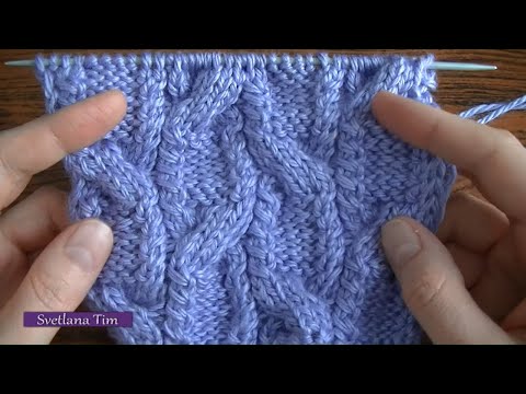 Видео: Необычный Узор спицами "ФАНТАЗИЙНЫЕ ПЕРЕПЛЕТЕНИЯ" для свитеров, пуловеров / вязание спицами. № 245