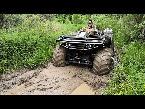 Видео: Катаемся на самодельном квадроцикле с двигателем Тойота по лесным тропам. Часть 1.