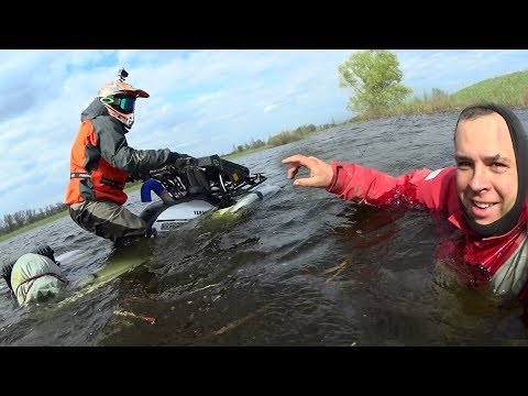 Видео: Катер из Yamaha Grizzly !!! Плавающий квадроцикл !!!
