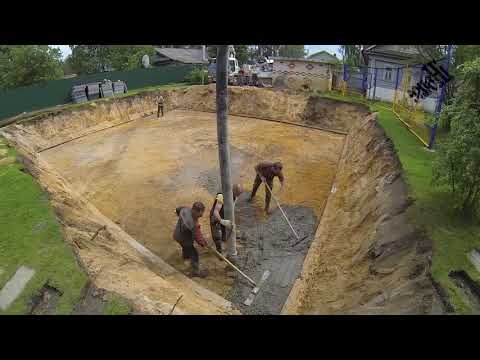 Видео: Фундамент Бетонная подготовка в конструкции фундамента. Часть 3.  Concrete preparation.