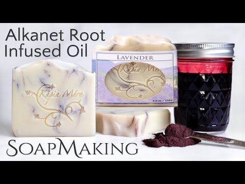 Видео: Мыловарение Alkanet Oil Line Swirl | Лаванда с шелком, печатью и упаковкой