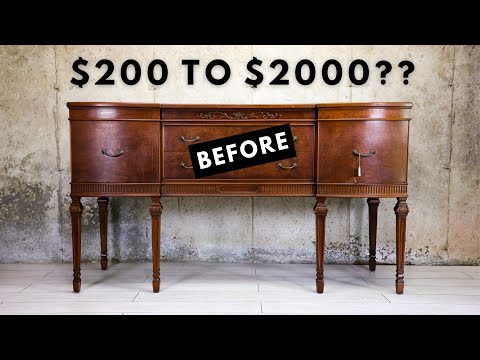 Видео: Экстремальное преображение шведского стола с помощью металлического рельефного трафарета
