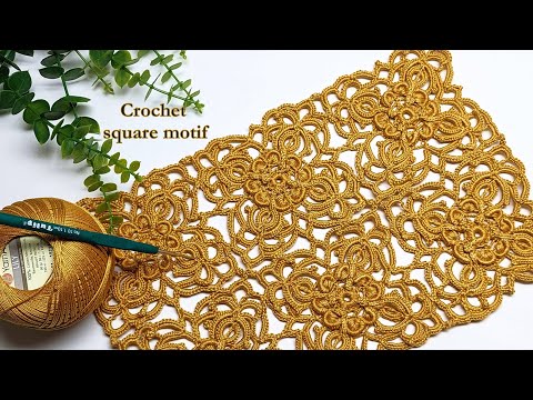 Видео: Шикарный квадратный мотив крючком "Солнечный блик"
