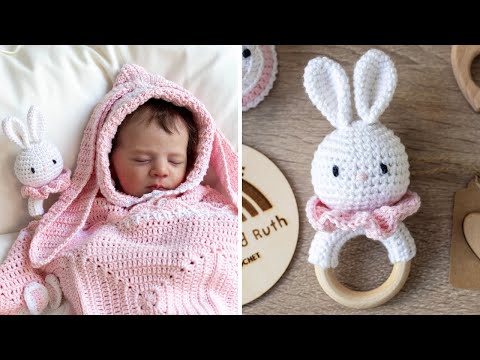 Видео: Вязаная игрушка-зайка для прорезывания зубов 🐰💝