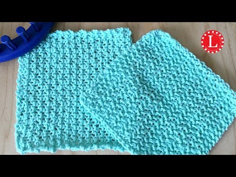 Видео: Вязание полотенец для посуды LOOM KNIT, текстурированный стежок из семян — для начинающих, лёгкий