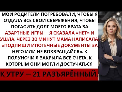 Видео: Мои родители заставили меня отдать все сбережения, чтобы покрыть долги моего брата от азартных игр …