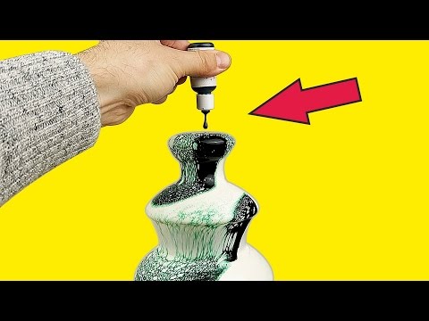 Видео: Фонтан из зеленой сметаны, кефира, сливок и масла!  Шоколадный фонтан
