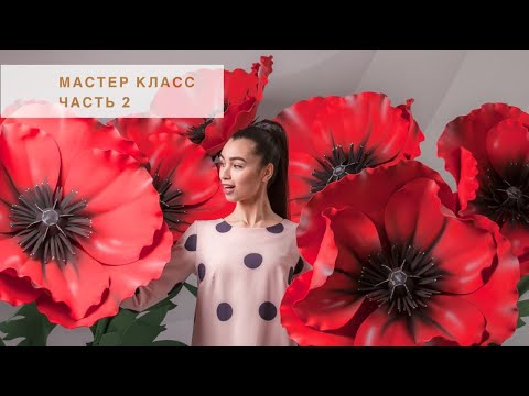 Видео: Мак из изолона / эва . Большие Цветы из изолона. Мастер класс Часть2. Big poppy flowers