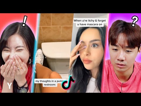 Видео: Корейский парень и девушка реагируют на TikTok: «Только ДЕВОЧКИ поймут» | Y