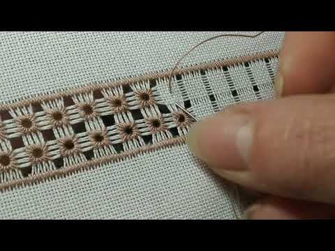 Видео: Мережка "Квадратики"/Hand embroidery/