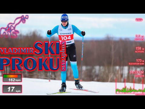 Видео: ВладимирSKI PROKU marathon 50 km c телеметрией.