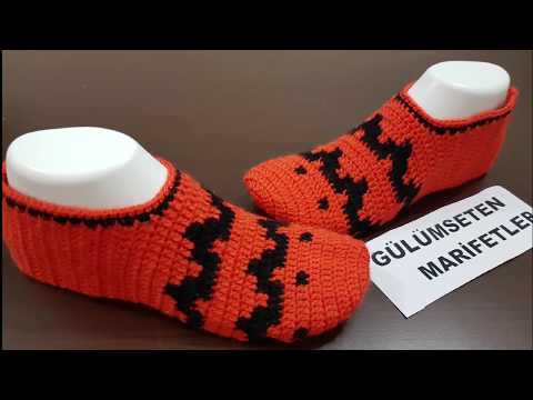 Видео: вязание тапочки спицами