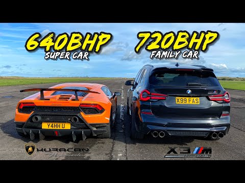 Видео: МЕГАРАЗНИЦА В ВЕСЕ.. 720-сильный BMW X3M против 640-сильного LAMBO HURACAN
