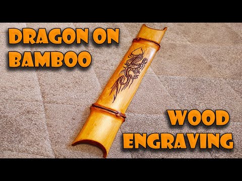 Видео: Wood carving. Dragon on bamboo. | Дракон на бамбуке