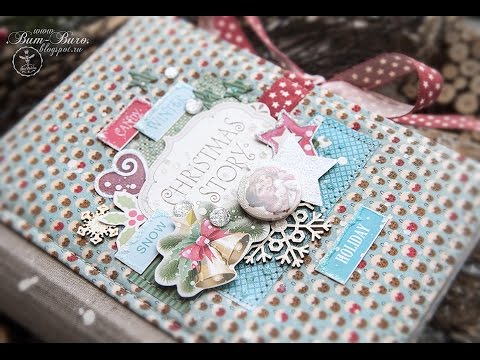 Видео: Обзор зимнего блокнота на пружине из бумаги Bee Shabby