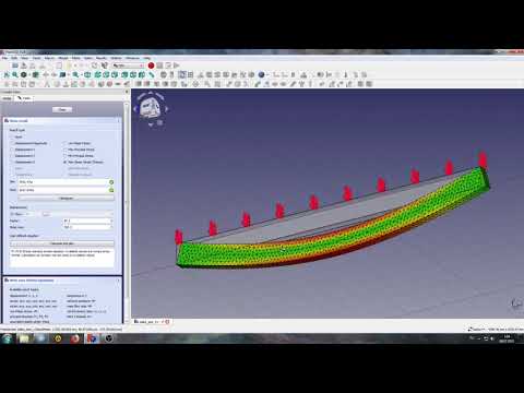 Видео: Расчет балки загруженной равномерной нагрузкой во FreeCAD FEM