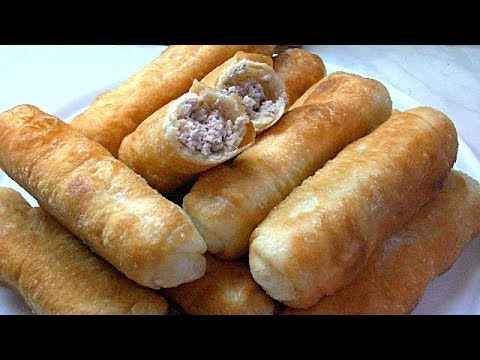 Видео: Трубочки с мясом . Жареные пирожки. Тесто для пирожков и пончиков.