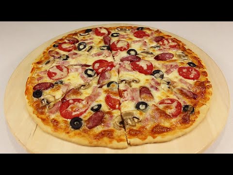 Видео: БЫСТРАЯ ПИЦЦА НА КЕФИРЕ/Вкусная Пицца БЕЗ ДРОЖЖЕЙ/Рецепт Домашней Пиццы/ Мила Гришкевич