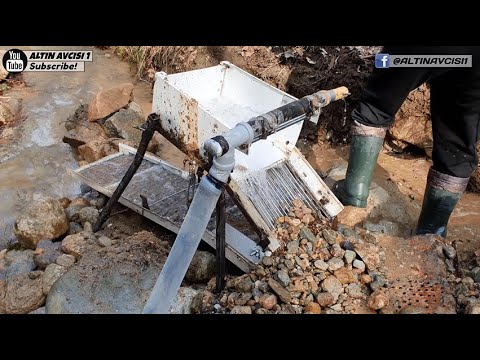 Видео: Поиски золота в ручье и реке, испытание новой шлюзовой машины и результат отличный