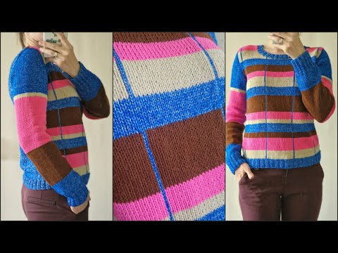 Видео: Джемпер спицами для настроения. Кофта спицами.