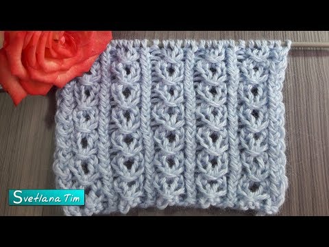 Видео: Очень простой Узор Вертикальная Цепочка. Вязание спицами МК. Узоры спицами # 690