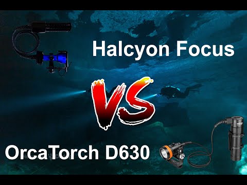 Видео: Реальное сравнение подводных фонарей - OrcaTorch & Halcyon Focus- real dive light comparison