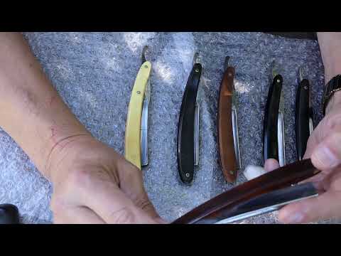 Видео: Посылка опасные бритвы, стропы Straight razors unboxing