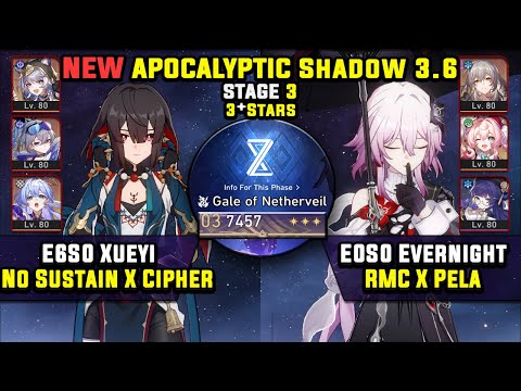 Видео: E6 Xueyi Carry и E0 Evernight Carry с RMC (3 звезды) НОВЫЙ Apocalyptic Shadow 3 Honkai Star Rail 3.6