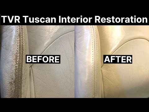Видео: ОЧЕНЬ ГРЯЗНО!! | Реставрация салона и руля из кожи TVR Tuscan | leathercare.com