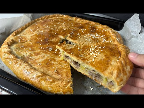Видео: Мясной пирог 🥧 Рецепт быстрого мясного пирога в духовке😍 Казакша рецепт.