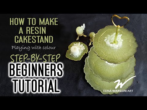 Видео: ПОШАГОВОЕ РУКОВОДСТВО ДЛЯ НАЧИНАЮЩИХ. Как сделать подставку для торта из смолы с помощью силиконо...