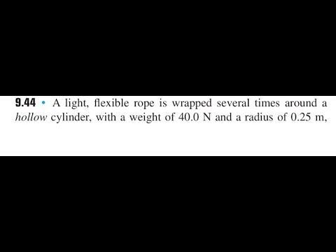 Видео: Легкая, гибкая веревка обмотана несколько раз вокруг полого цилиндра весом 40,0 и