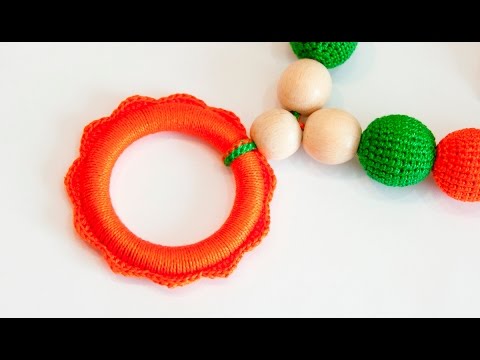 Видео: Как обвязать колечко для слингобус - "Цветочек" (МК№12) // Crochet Teething Ring "Flower" Tutorial