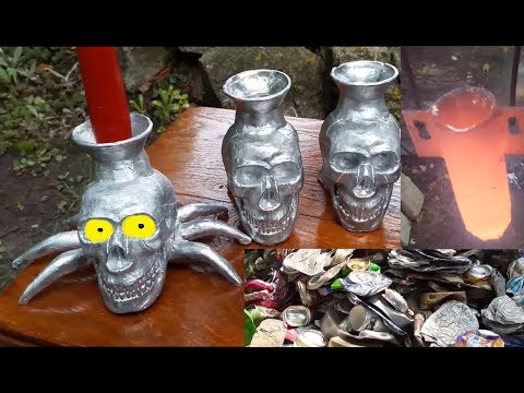 Видео: Плавка алюминиевых банок. Часть 2. Литье подсвечников реинкарнация банок
