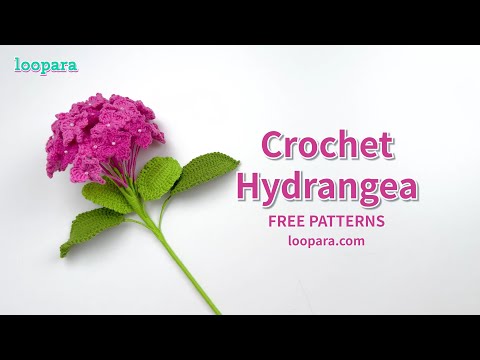 Видео: Урок по вязанию крючком цветка гортензии — бесплатный узор