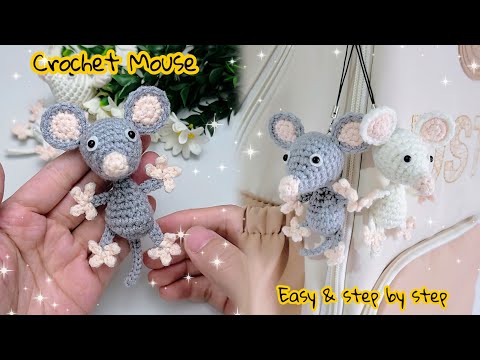 Видео: Вяжем крючком минималистичный брелок-мышку~Успокоение и компания~Простой пошаговый урок