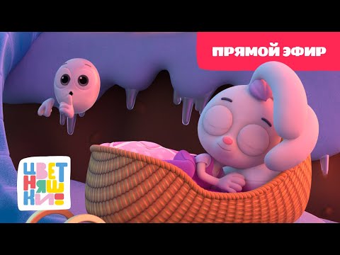 Видео: 💛Цветняшки - Колыбельные:  Зайка-заинька уснул 🥱 - Прямой Эфир - Мультик для сна💛