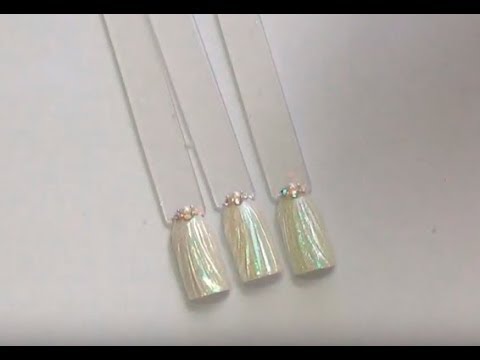 Видео: Дизайн ногтей Ракушка с использованием втирки и хлопьев юки