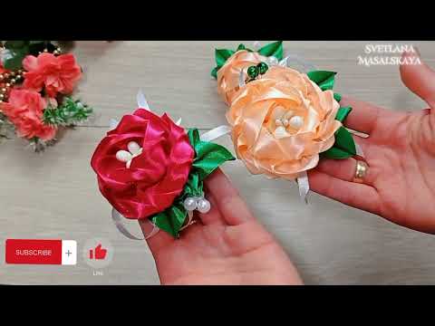 Видео: MK/DIY 🌿🌹Шикарные летние бантики  из атласных лент 🌿🌹Chic satin ribbon roses /flowers