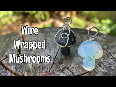 Видео: Как скрутить грибы проволокой 🍄 2 ожерелья или подвески с кристаллами в форме грибов
