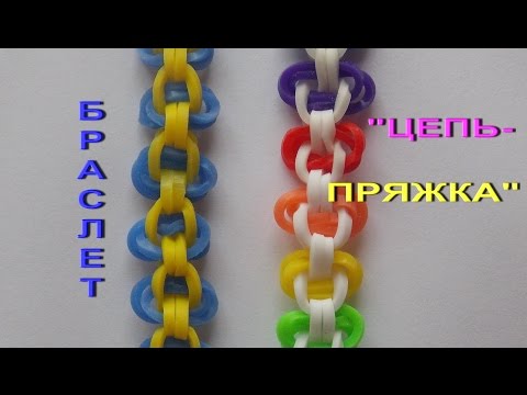 Видео: Плетение браслета из резинок ЦЕПЬ ПРЯЖКА без станка на рогатке