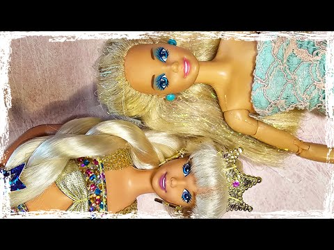 Видео: Обзор Барби 90 х Barbie Jewel Hair Mermaid  и рассказ о том как я собрала куклу по частям.