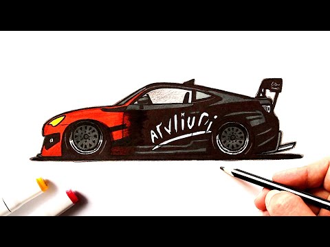Видео: Как нарисовать машину поэтапно | Рисунок маркерами