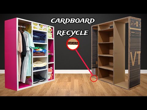 Видео: DIY - мастер-класс как сделать шкаф из использованных картонных коробок #trending #recycle #DIY