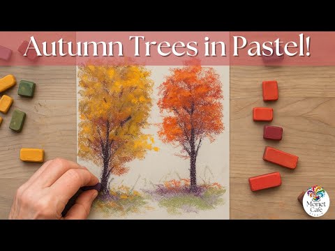 Видео: Узнайте, как легко нарисовать осенние деревья мягкой пастелью — урок в РЕАЛЬНОМ ВРЕМЕНИ!