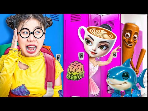 Видео: Первый День Бедной Baby Doll В Школе Для Мозгов! Моя Новая Подруга Ballerina Capuchina