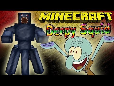 Видео: Чокнутые Сквидвард-Боссы! Обзор Мода Minecraft!  (Derpy Squid) №75