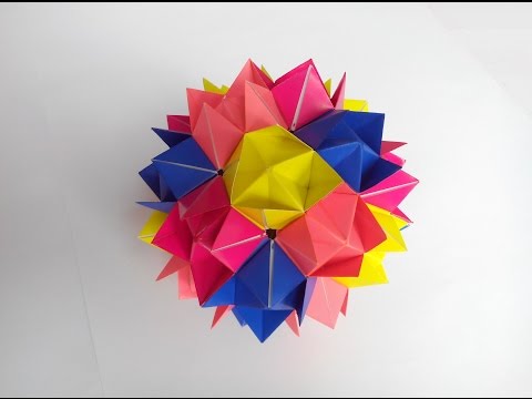 Видео: Кусудама цветочная оригами, Kusudama Flower Origami. в плей листь модульне оригами