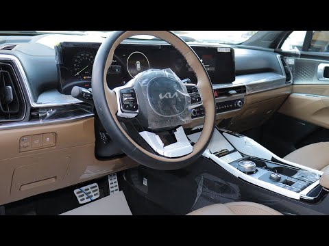 Видео: Обзор сидений Kia Sorento 2025 Topline HEV, Glacial White Pearl, Olive Brown Leather